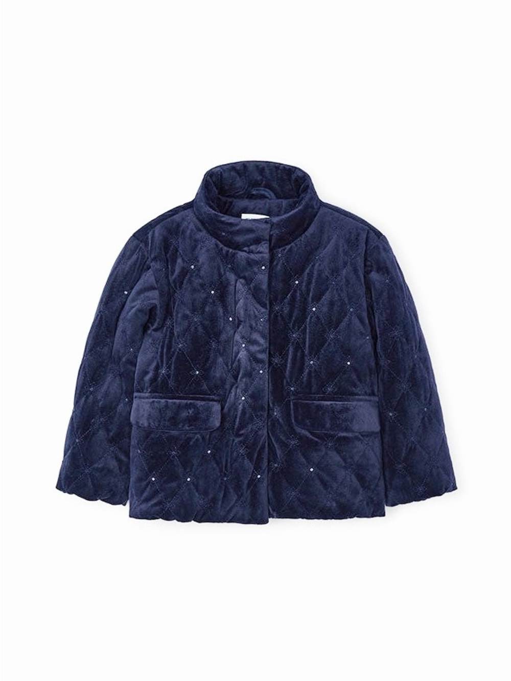 Mayoral‎ Quilted Velvet Puff Jacket in Navy Size 5